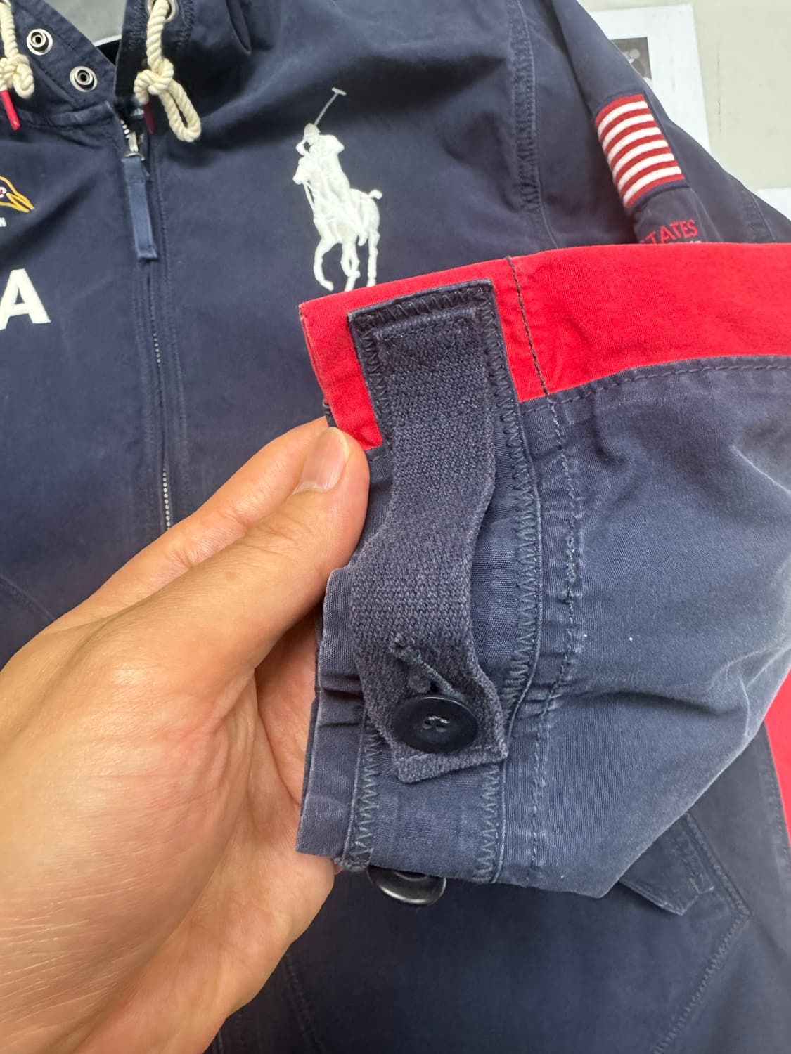 폴로 랄프로렌 USA 면 후드 자켓 네이비 L 상품이미지7