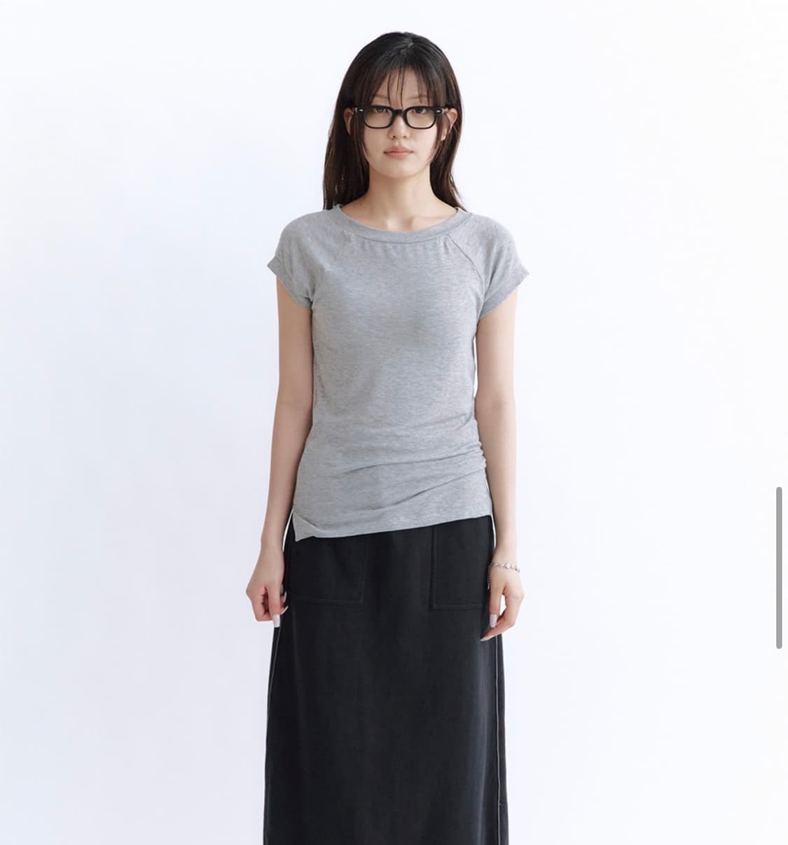 폴리테루 우먼 뮤티드 티셔츠 그레이 1사이즈 상품이미지1