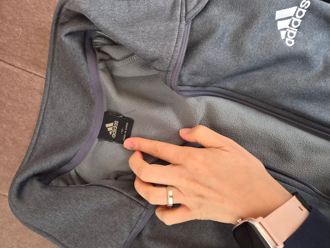 아디다스 키즈(여성가능) 그레이기모삼선트랙탑 79사이즈 상품이미지6