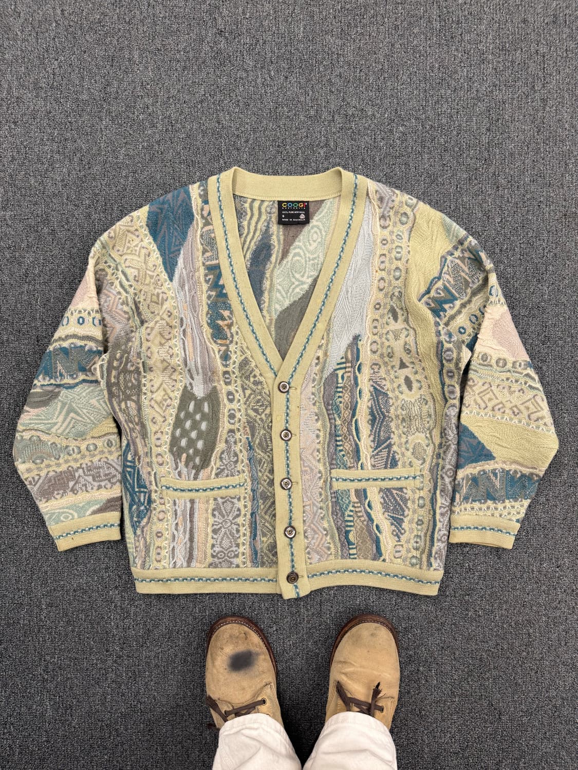 쿠지 빈티지 케이블 니트 가디건 상품이미지1