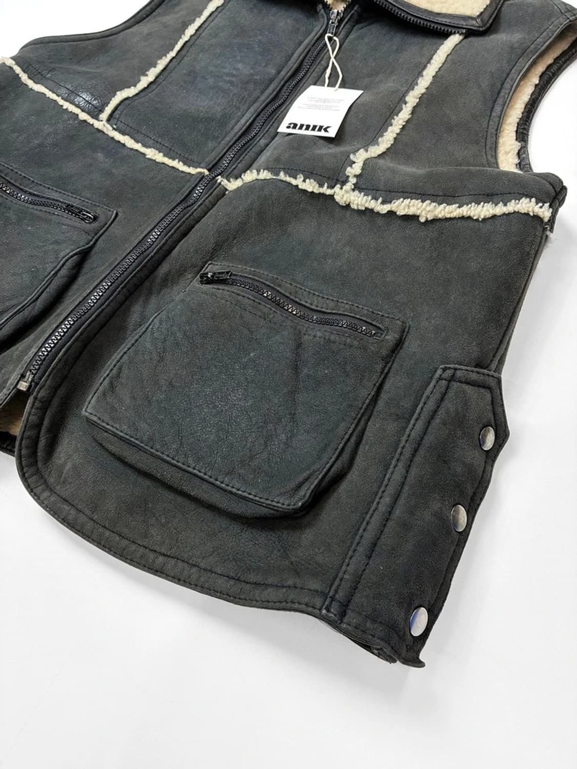 MOTTO 90's 양가죽 양피 무스탕 베스트 PN5529 상품이미지3