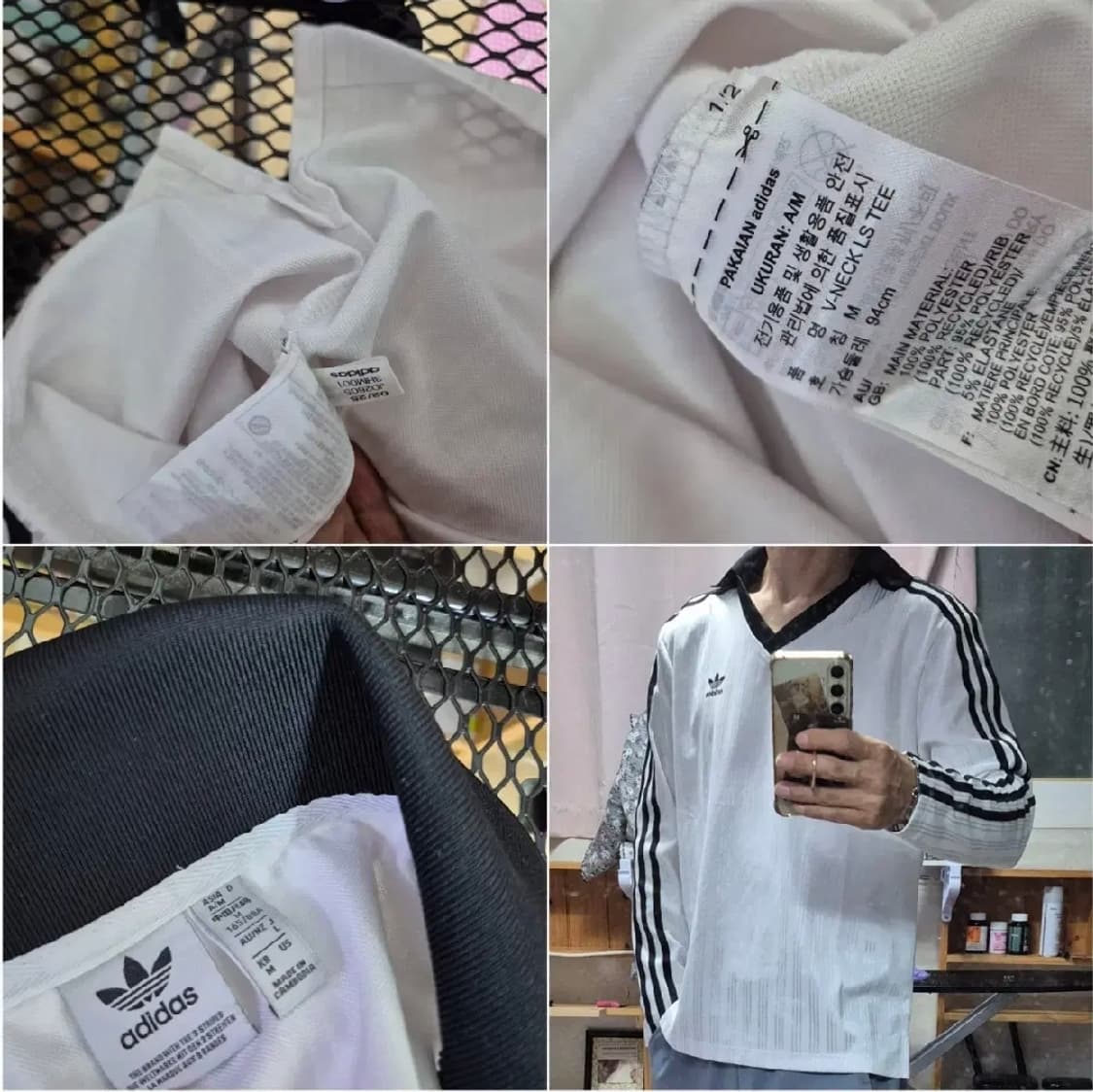 S급 아디다스 아디컬러 남여공용M 기능성 폴로티 긴팔 상품이미지4