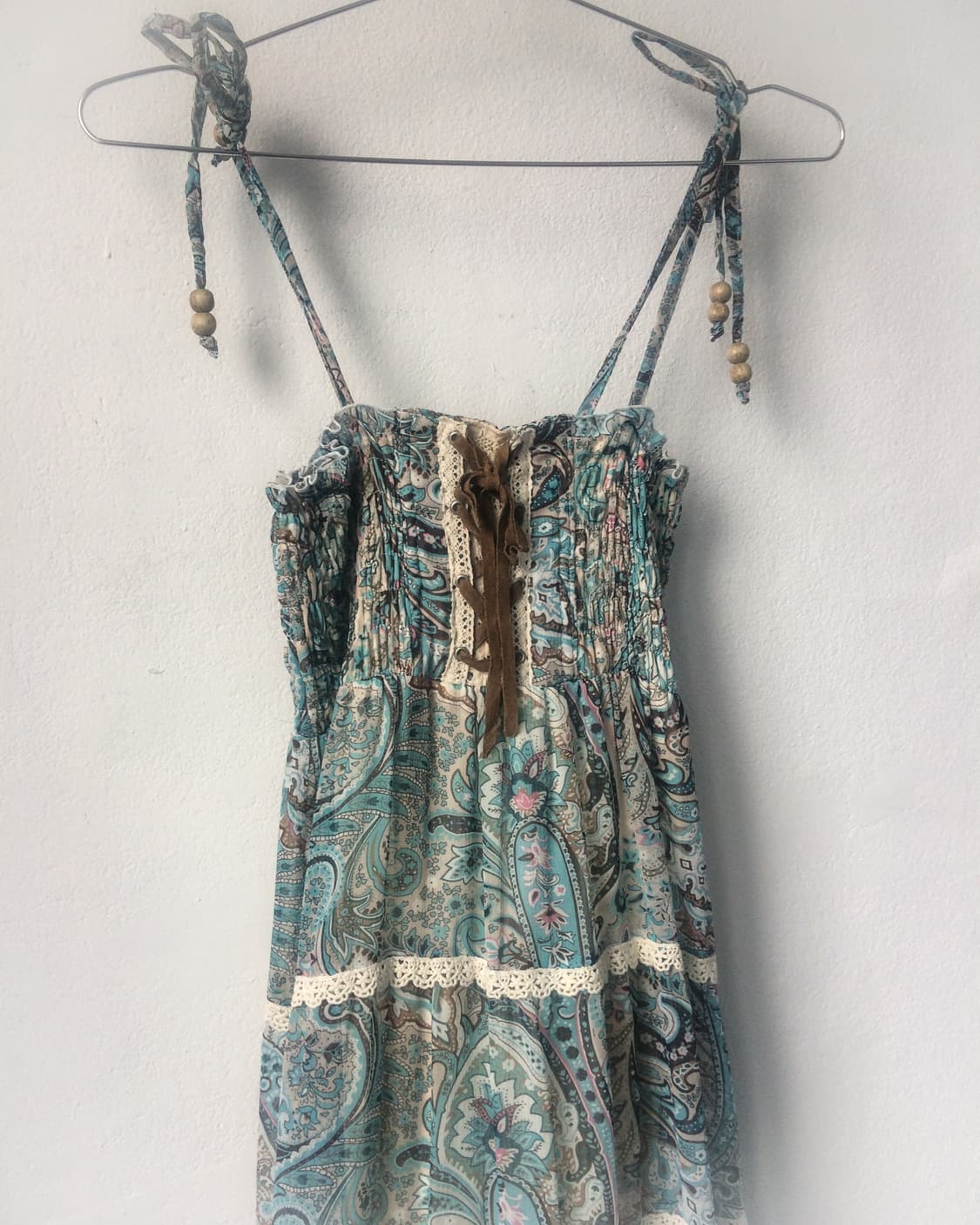 Lace up point paisley pattern sleeveless 상품이미지4