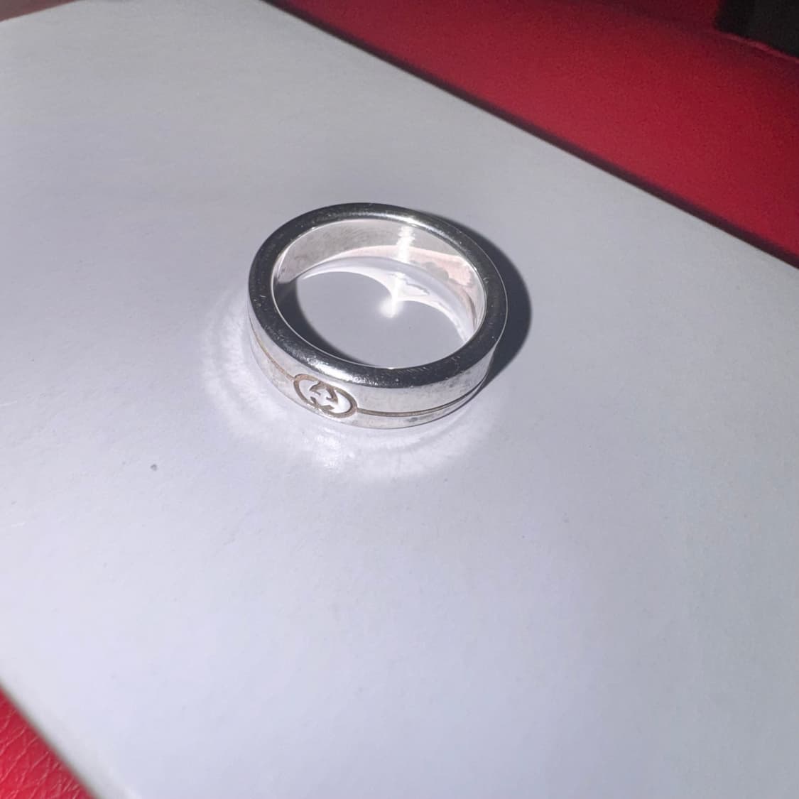 구찌 다이애그널 인터로킹 G 링 15호 상품이미지5