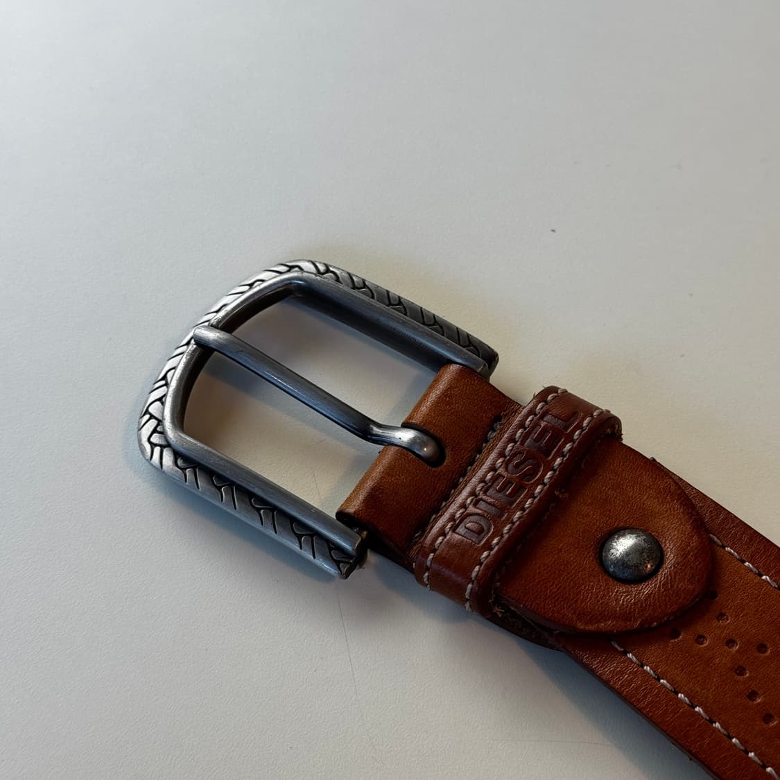 DIESEL 디젤 웨스턴 레더 벨트 (OS) 브라운 상품이미지3