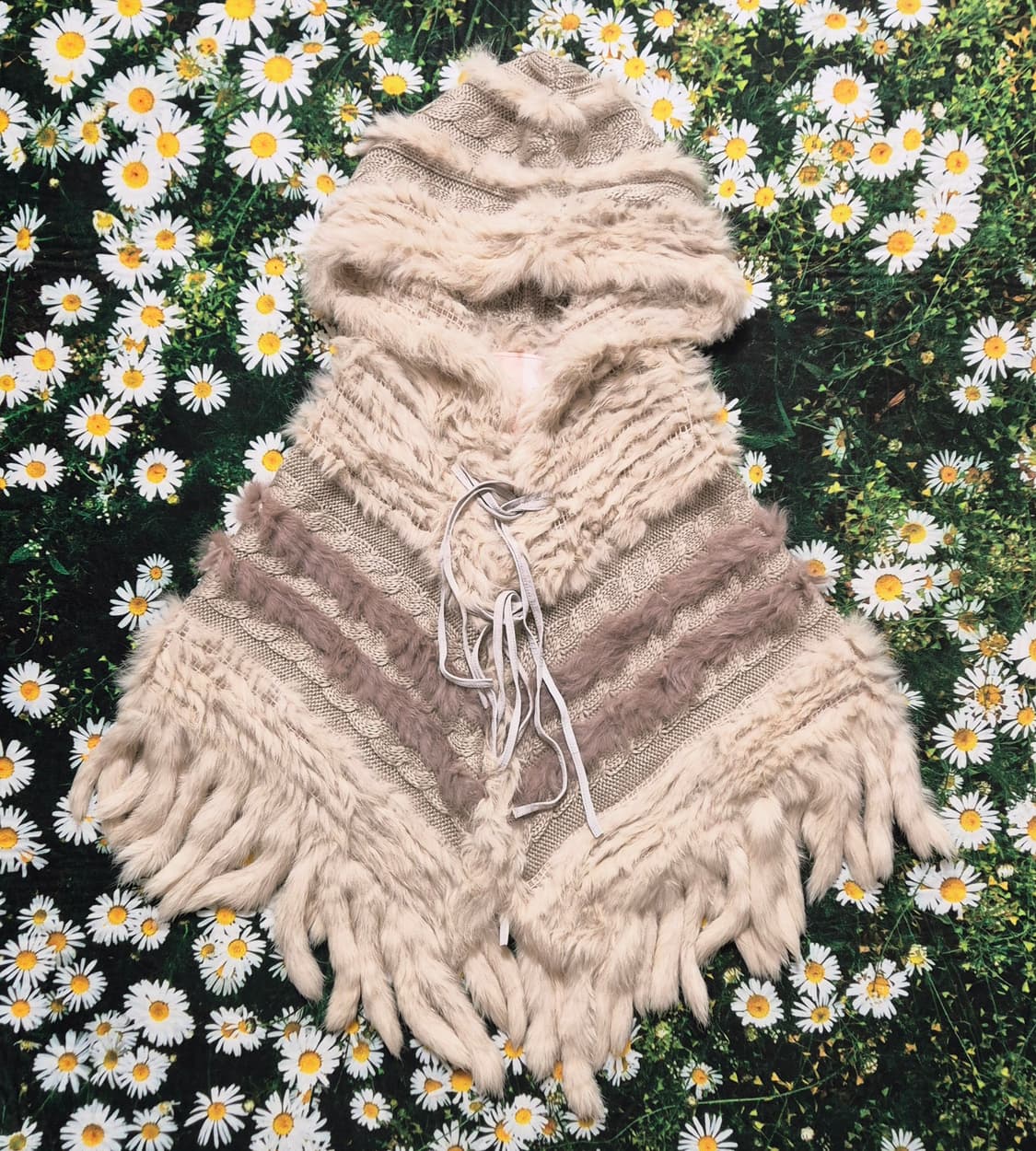 일본 RADY 토끼털 후드 케이프 판초 새상품 모리 갸루 상품이미지2