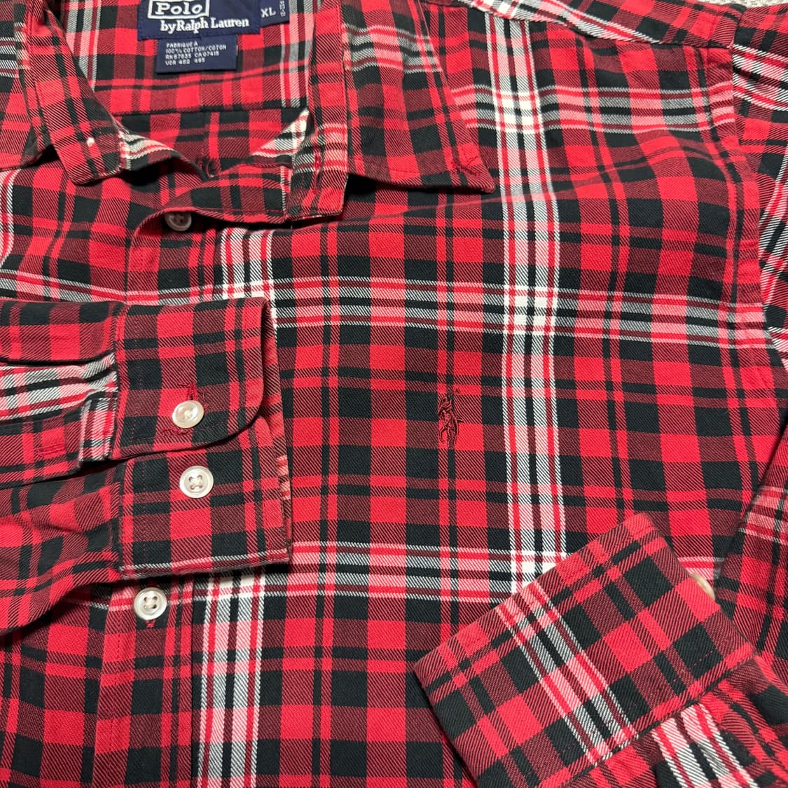 폴로 랄프로렌 레드 체크 셔츠 상품이미지3