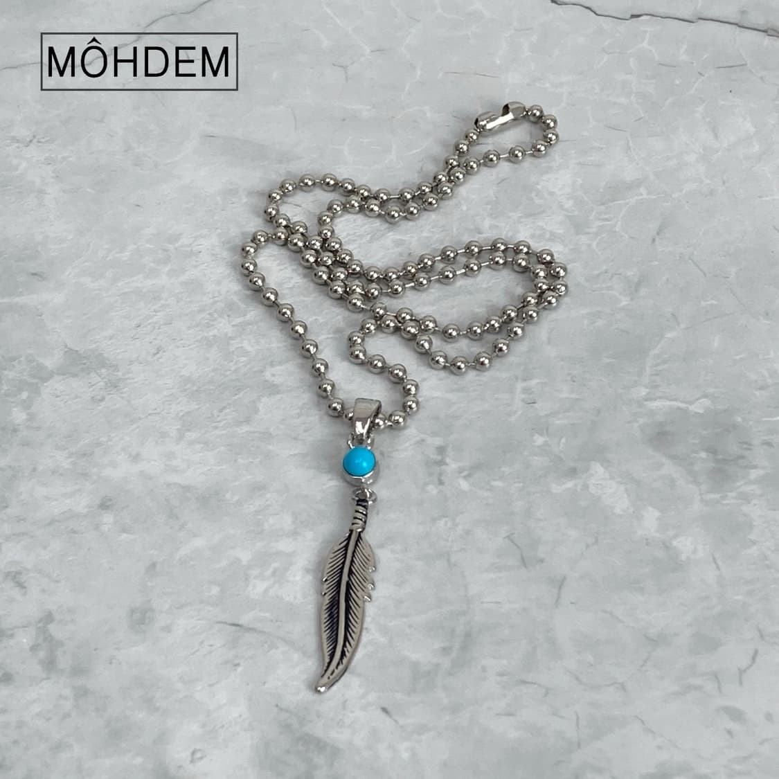 [Unisex] 원석 깃털 체인 목걸이 상품이미지3