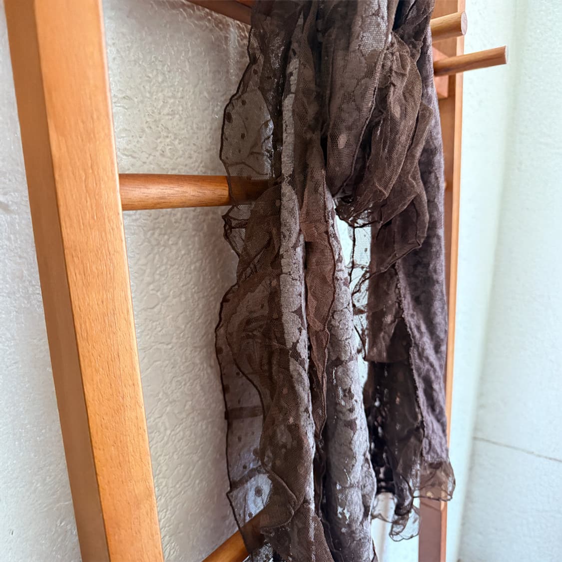브라운 레이스 시스루 스카프 상품이미지2