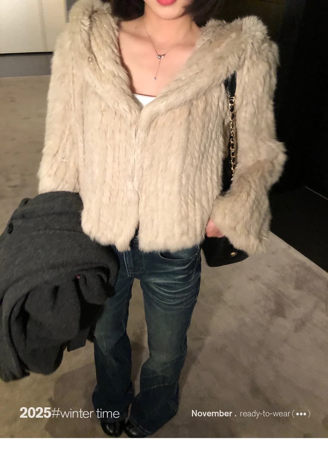 파리지앵바이브 후드 퍼자켓 상품이미지5