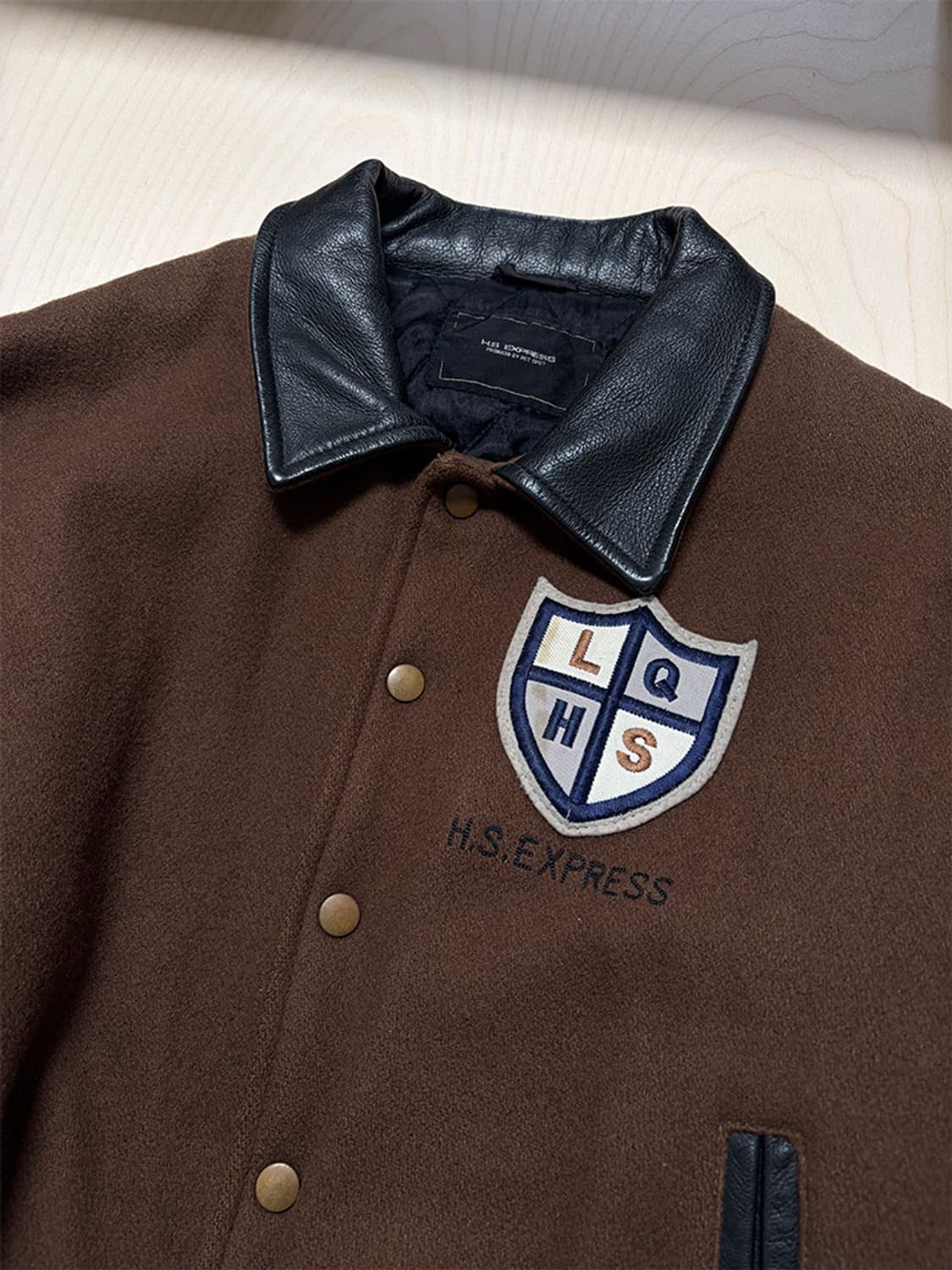 빈티지 울 가죽 바시티 자켓  상품이미지4