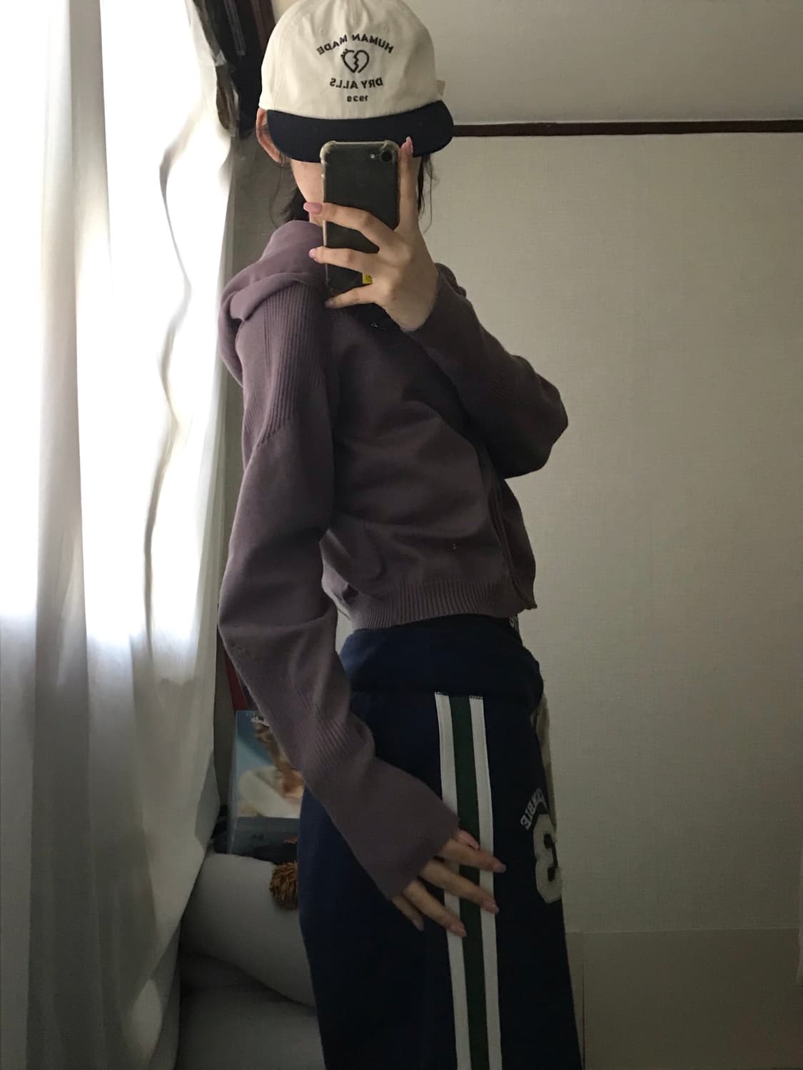 미스치프 로즈브라운 롬버스 니티드 후드집업 상품이미지3