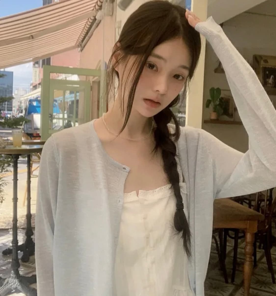 연하늘 린넨 비스코스 가디건 상품이미지3