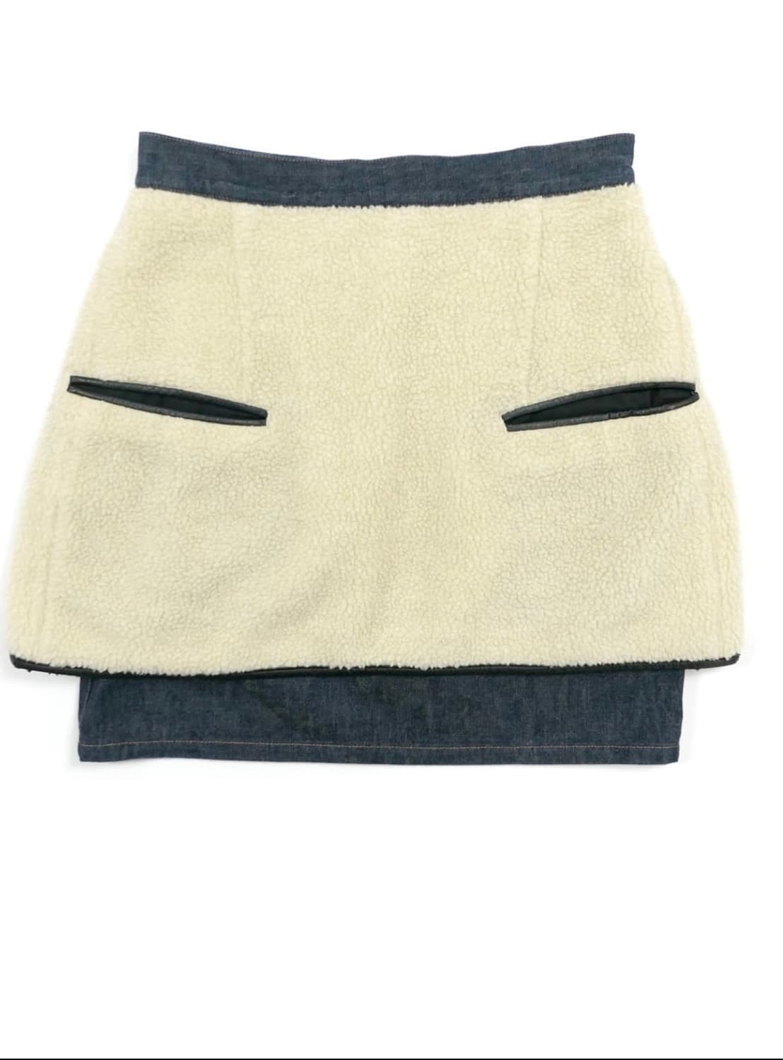 시어링 데님 스커트 상품이미지4