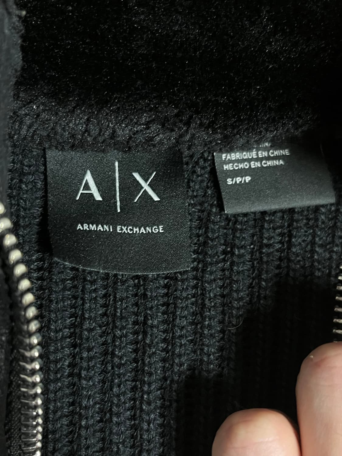 아르마니 익스체인지 15fw 레더 니트집업 상품이미지3