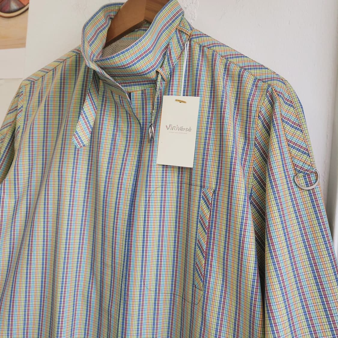 kaoryinu 레인보우체크 하이넥 자켓 상품이미지5