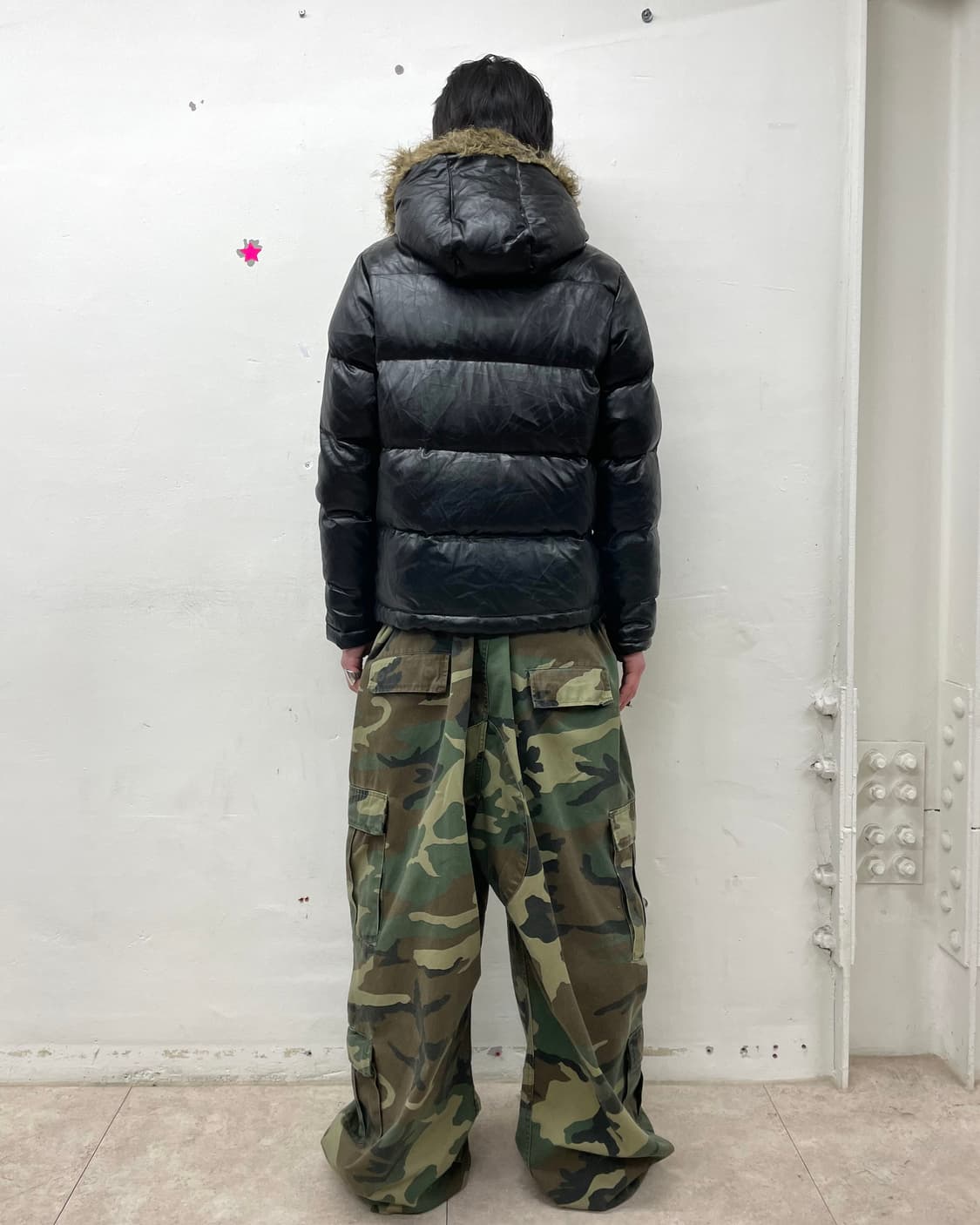 Glossy leather hip hop padded jacket  상품이미지4