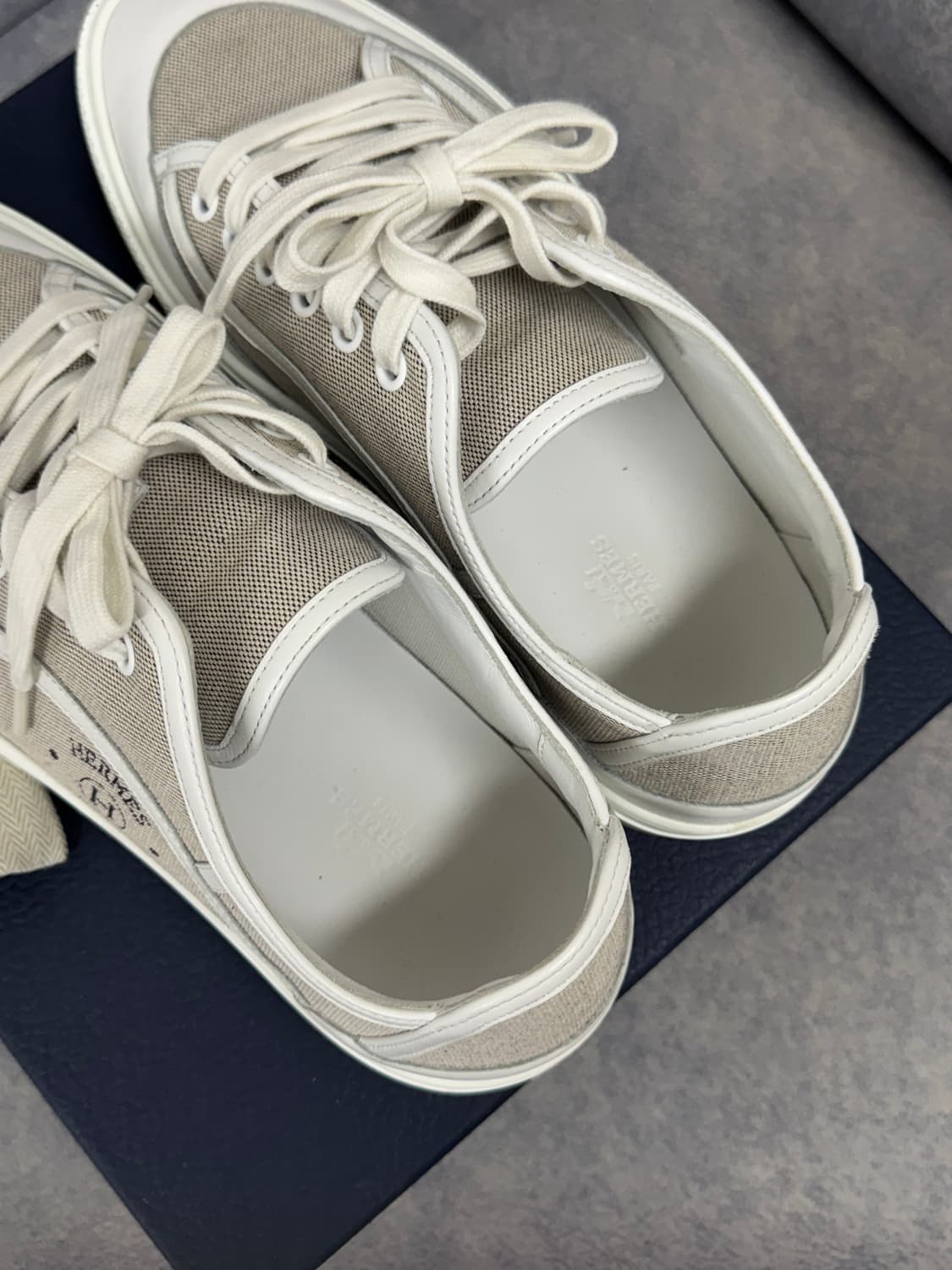 [40.5] 에르메스 겟 스니커즈 캔버스 프루누아/블랑 상품이미지6