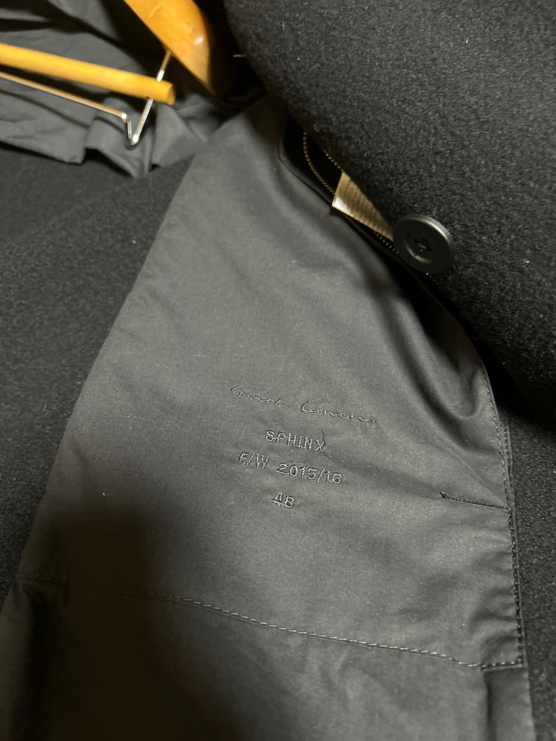 릭오웬스 15fw 코트 스핑크스코트 48사이즈 상품이미지4