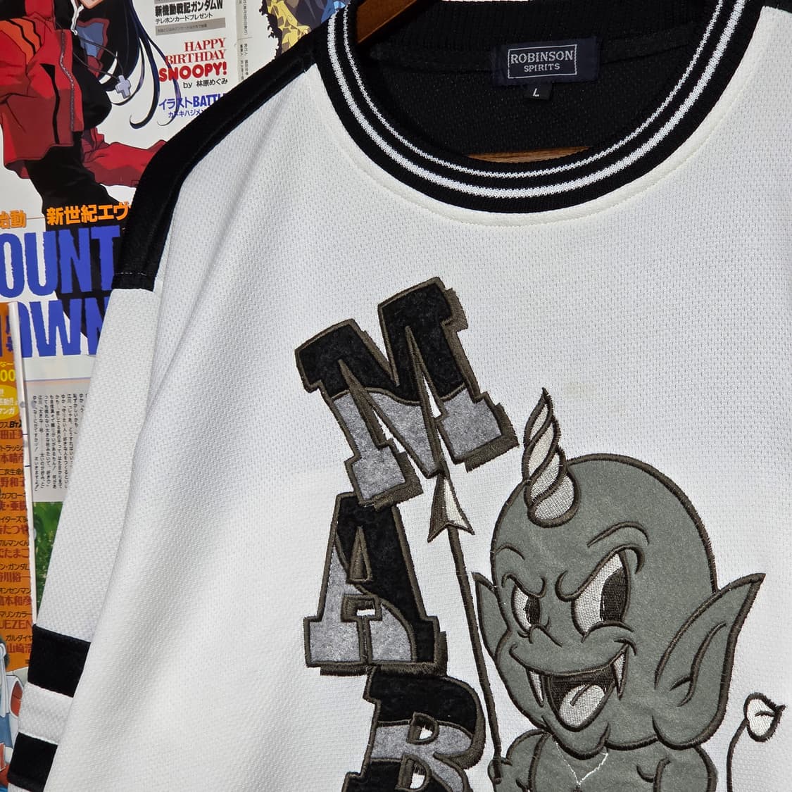 JPN 데빌 자수 올드스쿨 배색 롱슬리브  상품이미지3