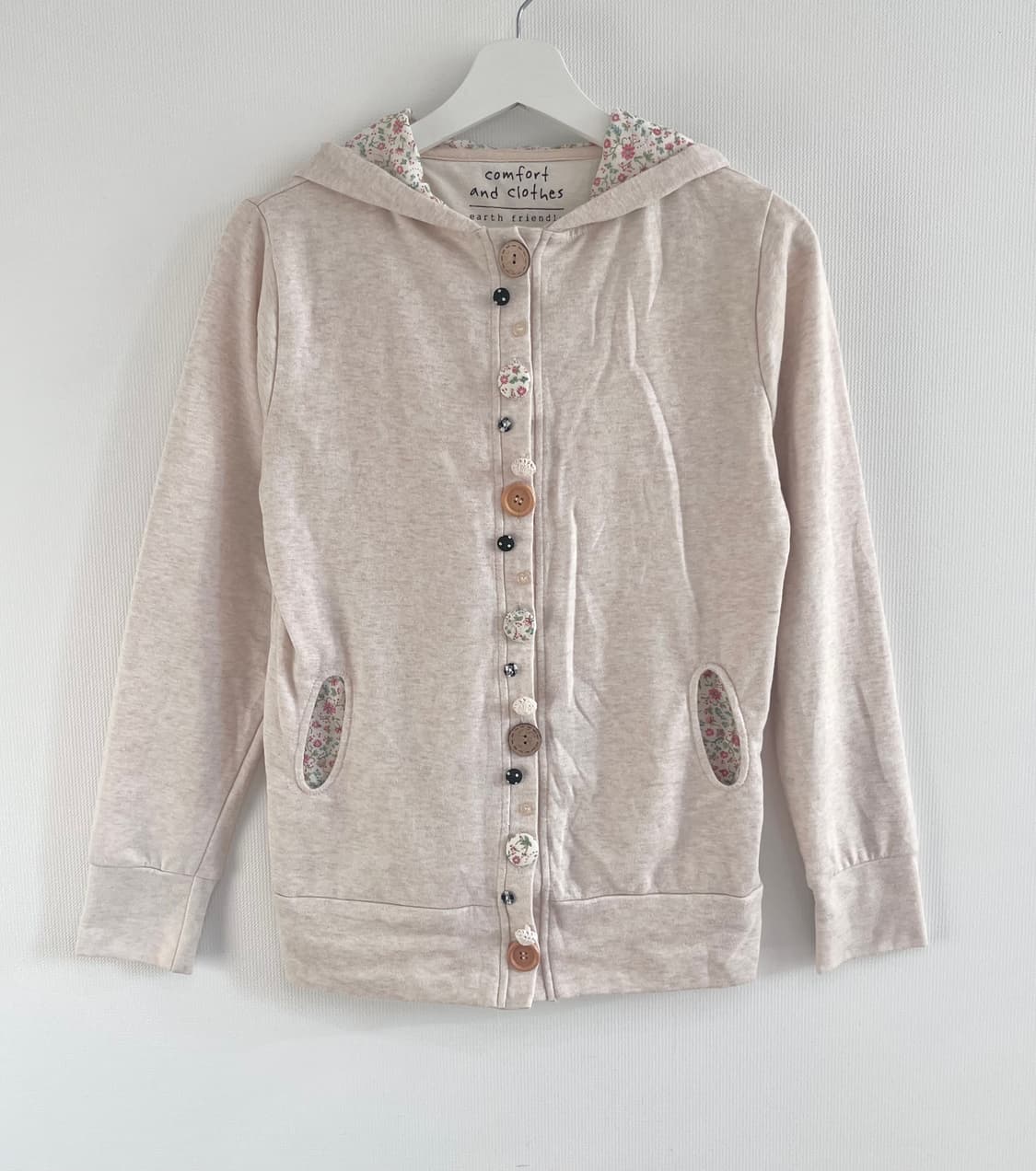 모리걸 잔꽃 단추 후드집업 상품이미지1