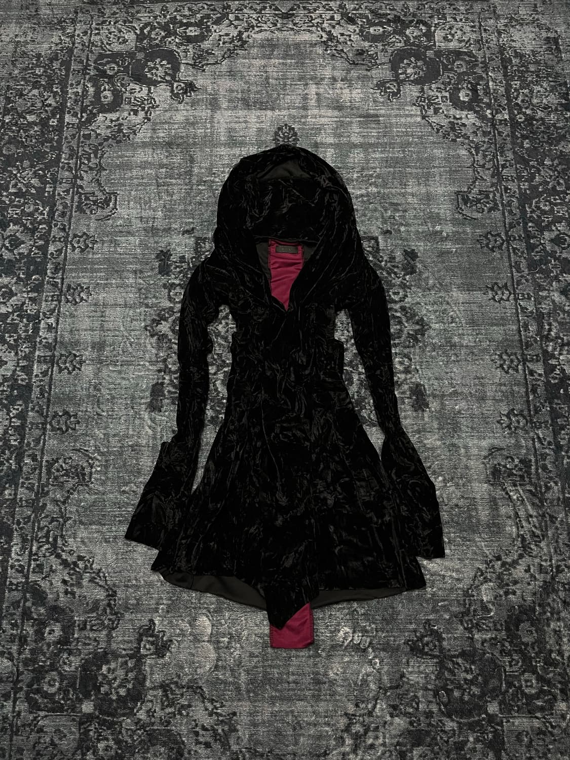 Midas 00s priest back cross velour cardi 상품이미지5