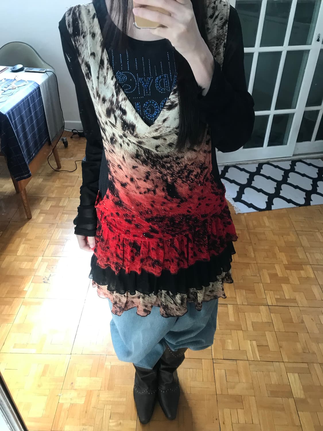 vintage shirring frill pattern top 상품이미지4