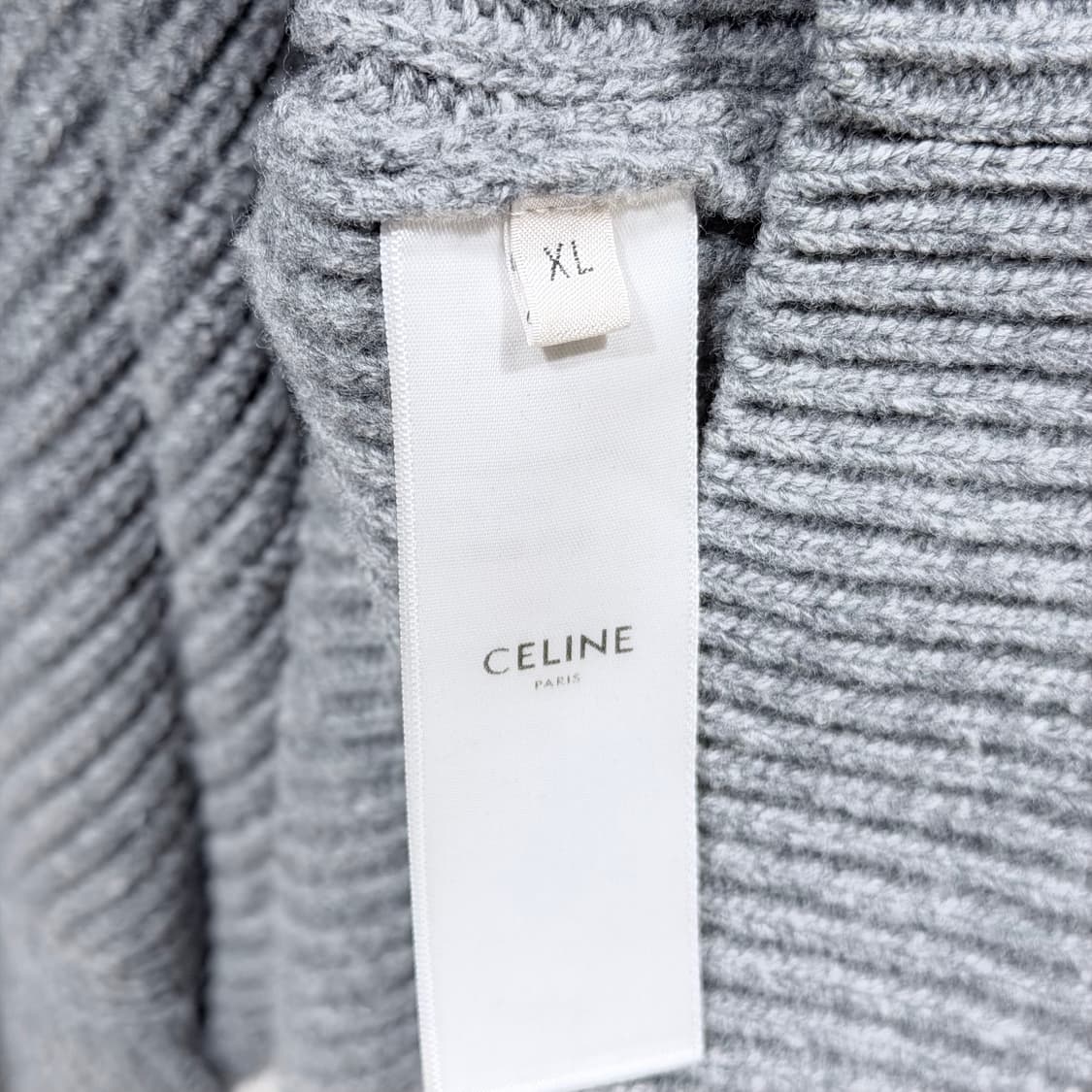 (S+/XL) / 셀린느 울 리브드 그레이 니트 후드 상품이미지6