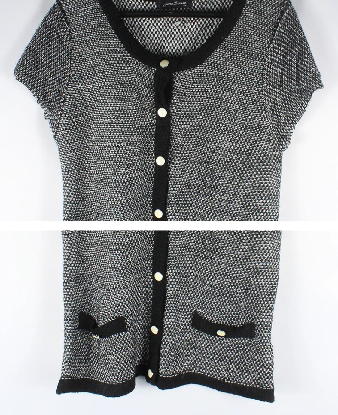 빈티지 조셉 리프코프 트위트 패턴 반팔 가디건 상품이미지2