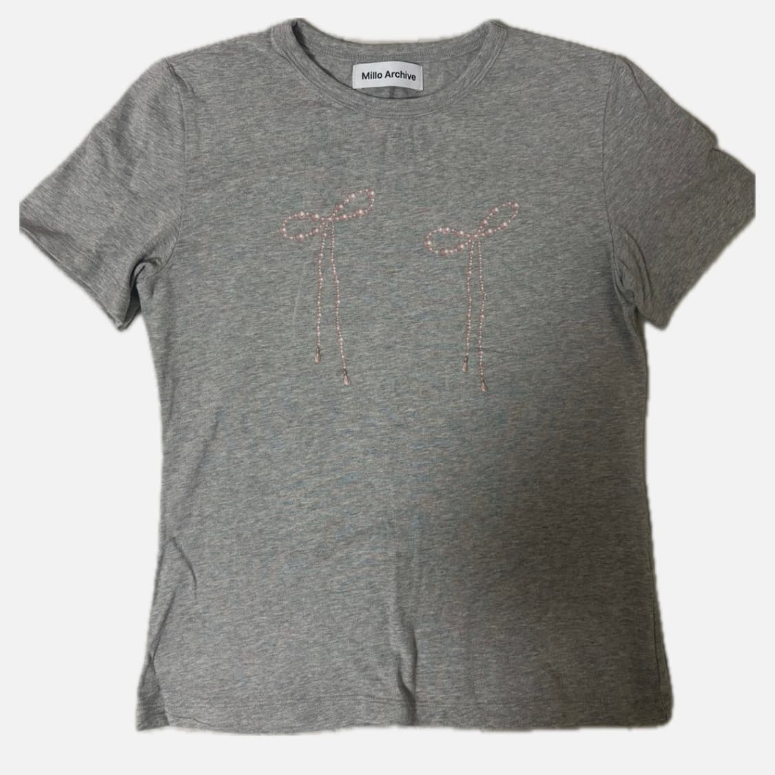 밀로 우먼 펄 리본 티셔츠 상품이미지3