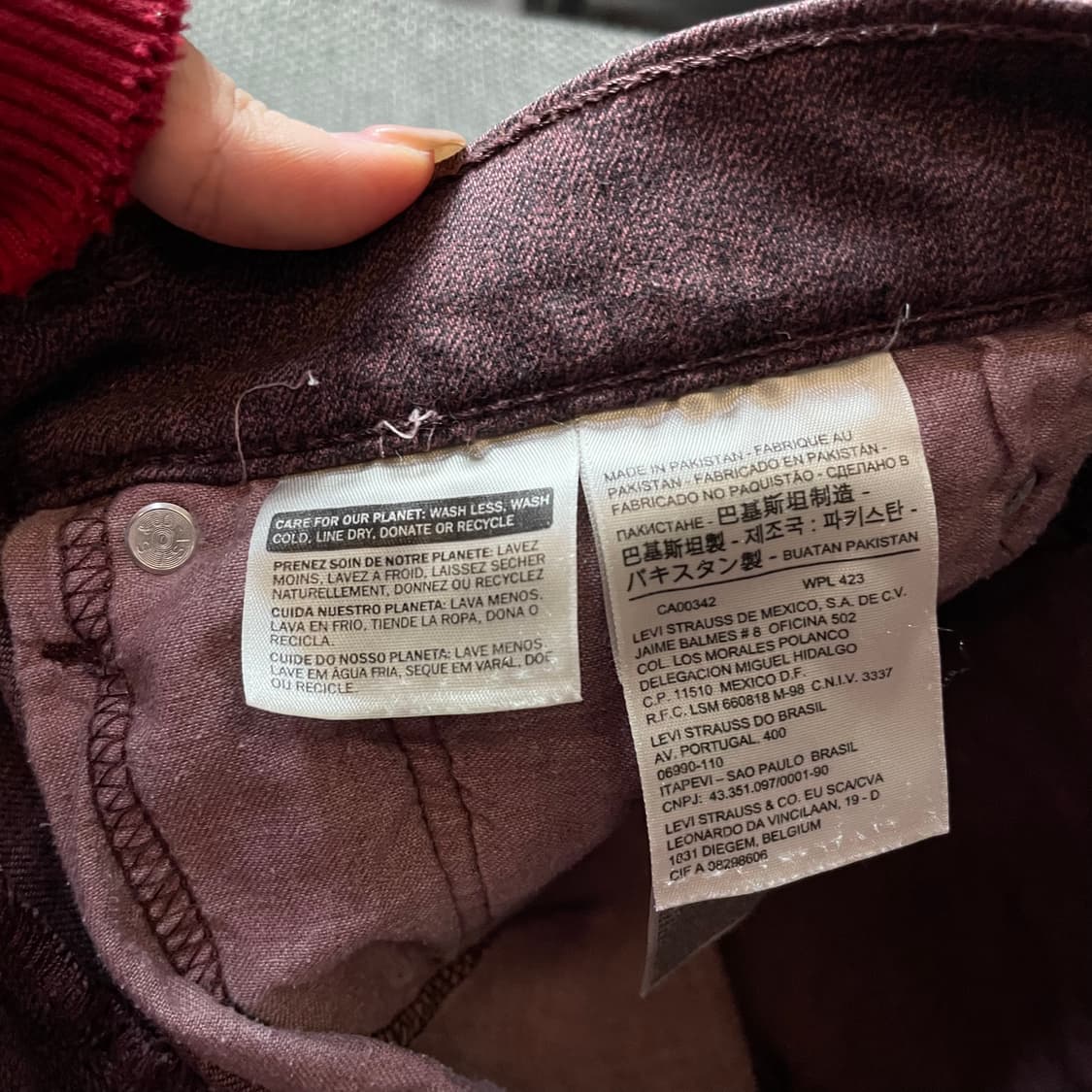  (34) 리바이스 511 버건디 데님 팬츠  상품이미지7