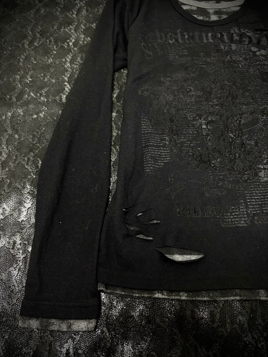 00’s Archive Gothic Print Layered Sleeve 상품이미지3