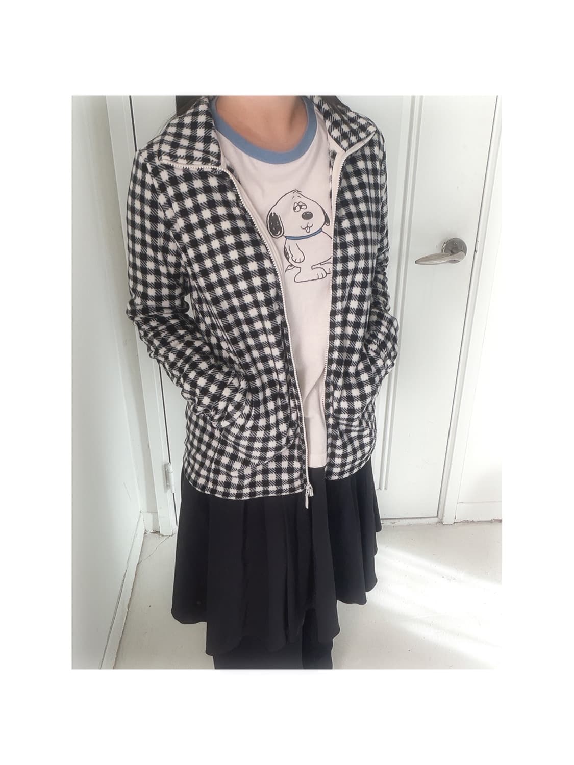 일본빈티지 모리 레이어드 후리스 체크 세트 상품이미지1