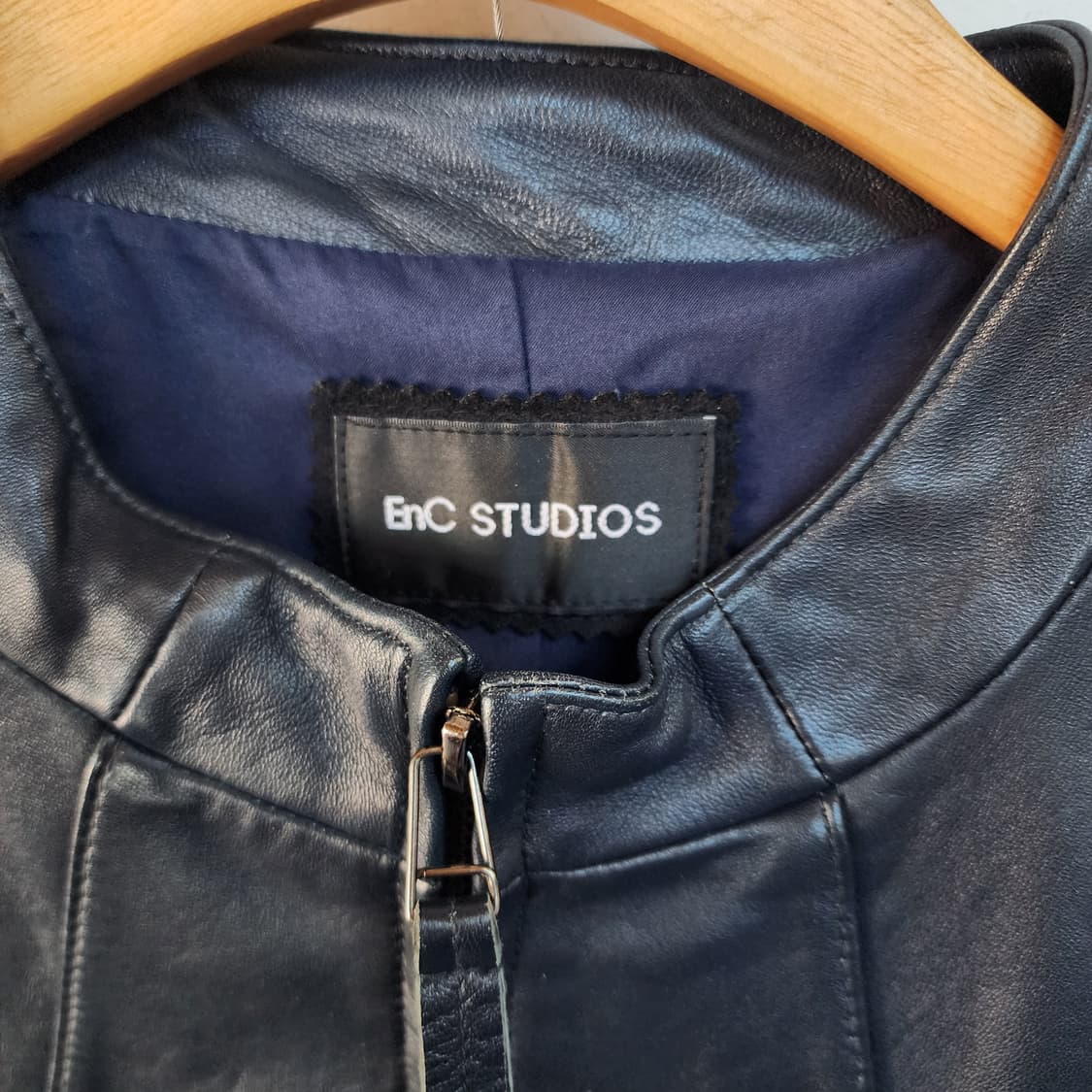 ENC 블랙 가죽 자켓 상품이미지2