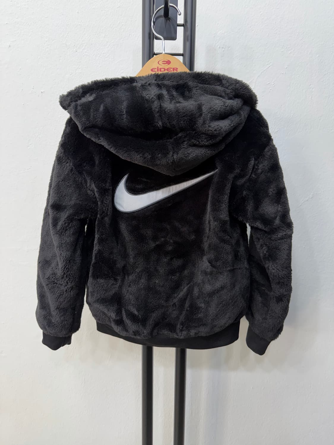 정품) 나이키 키즈 블랙 퍼 후리스 자켓 6-7Y 상품이미지5