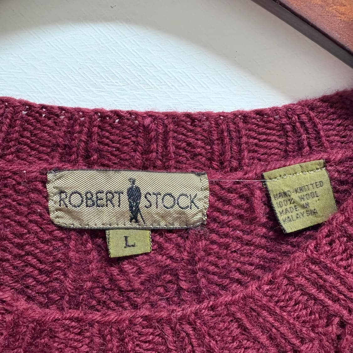 Robert Stock 버건디 핸드메이드 니트 L 상품이미지3