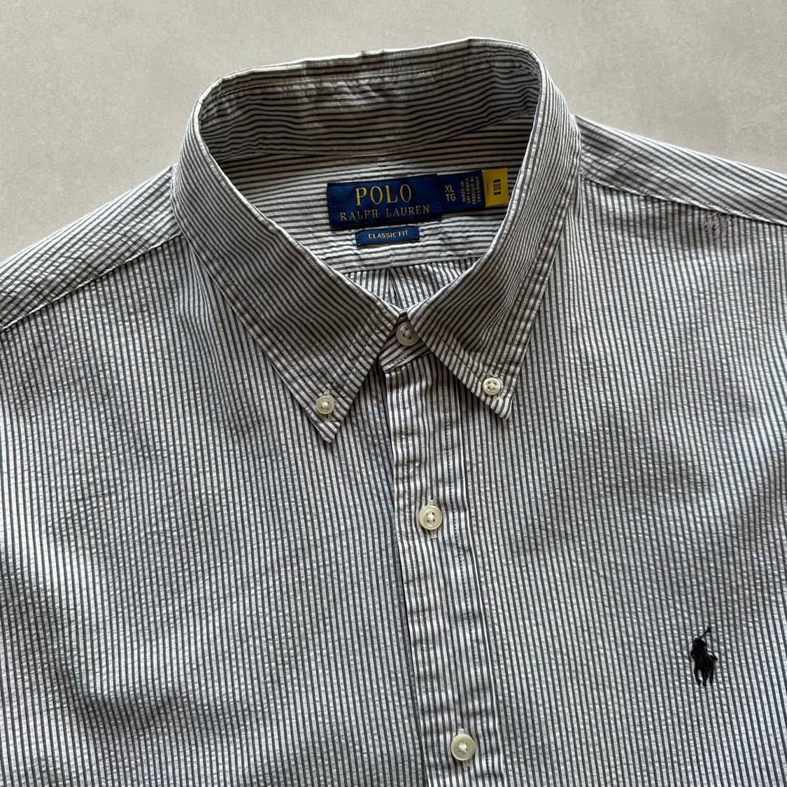 [XL]폴로 랄프로렌 클래식핏 스트라이프 시어서커 셔츠 상품이미지8