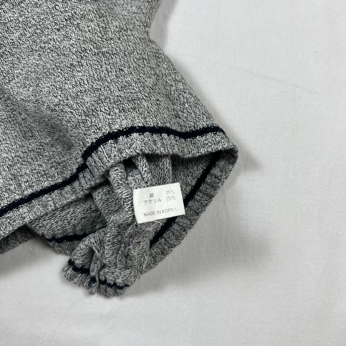 90’s bitch 스케이트보드 b 로고 브이넥 반팔 니트 상품이미지8