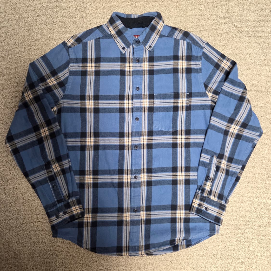 Merona 블루 플란넬 체크셔츠 L(100) 상품이미지1