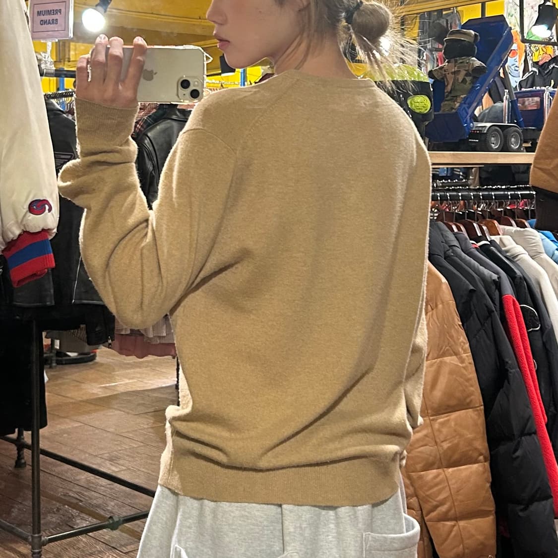 [HI] 폴로 브이넥 니트 베이지  상품이미지5