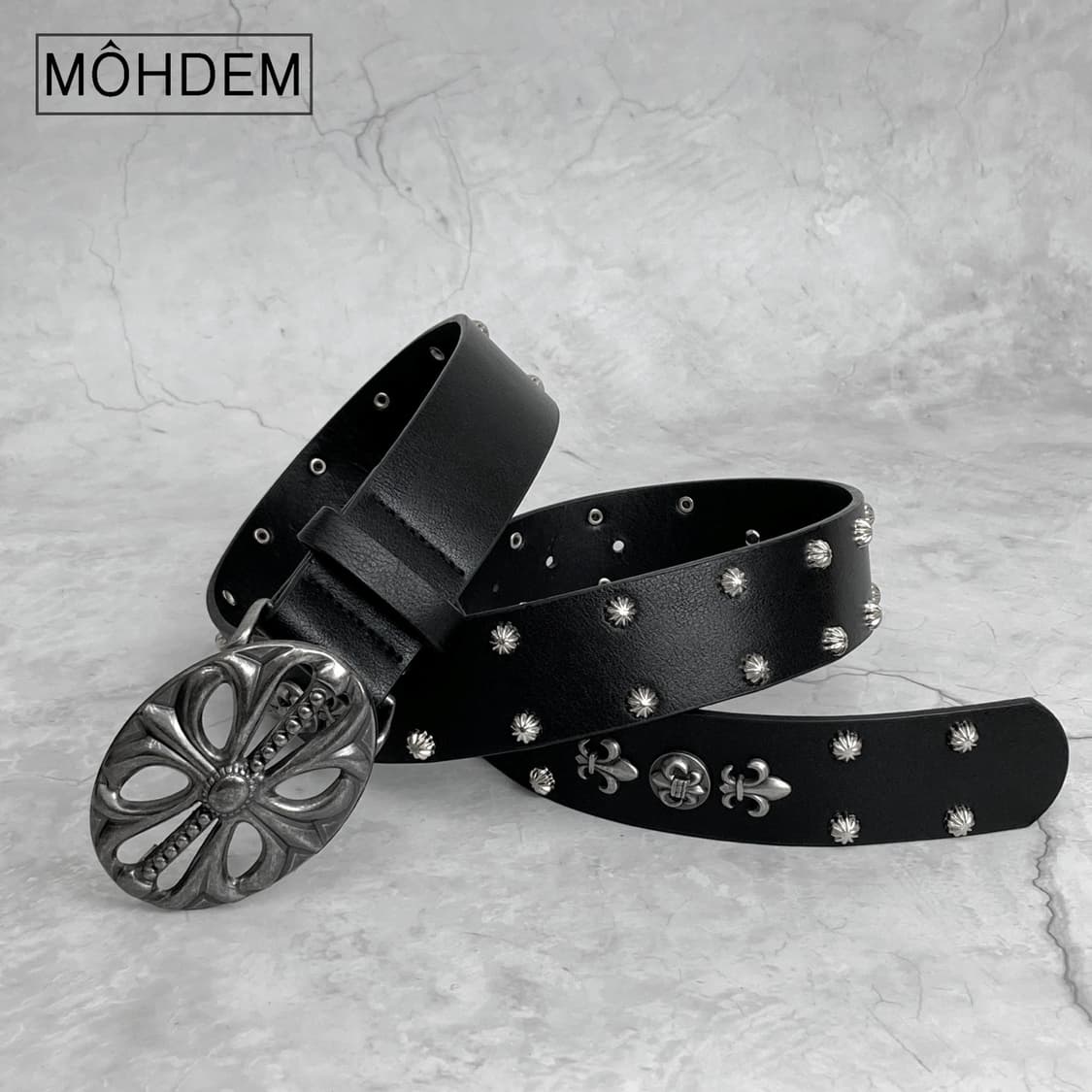 [Unisex] 스터드 크롬 버클 찡 가죽 벨트 상품이미지8