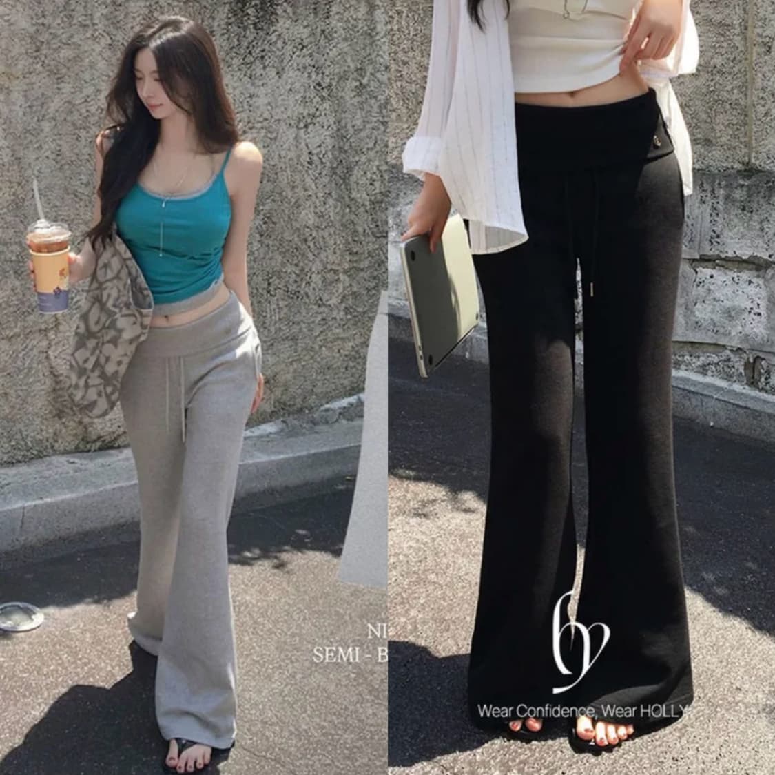 새상품) 2개 일괄 에이블리 홀리 made 포켓 부츠컷 트레이닝 팬츠 상품이미지1