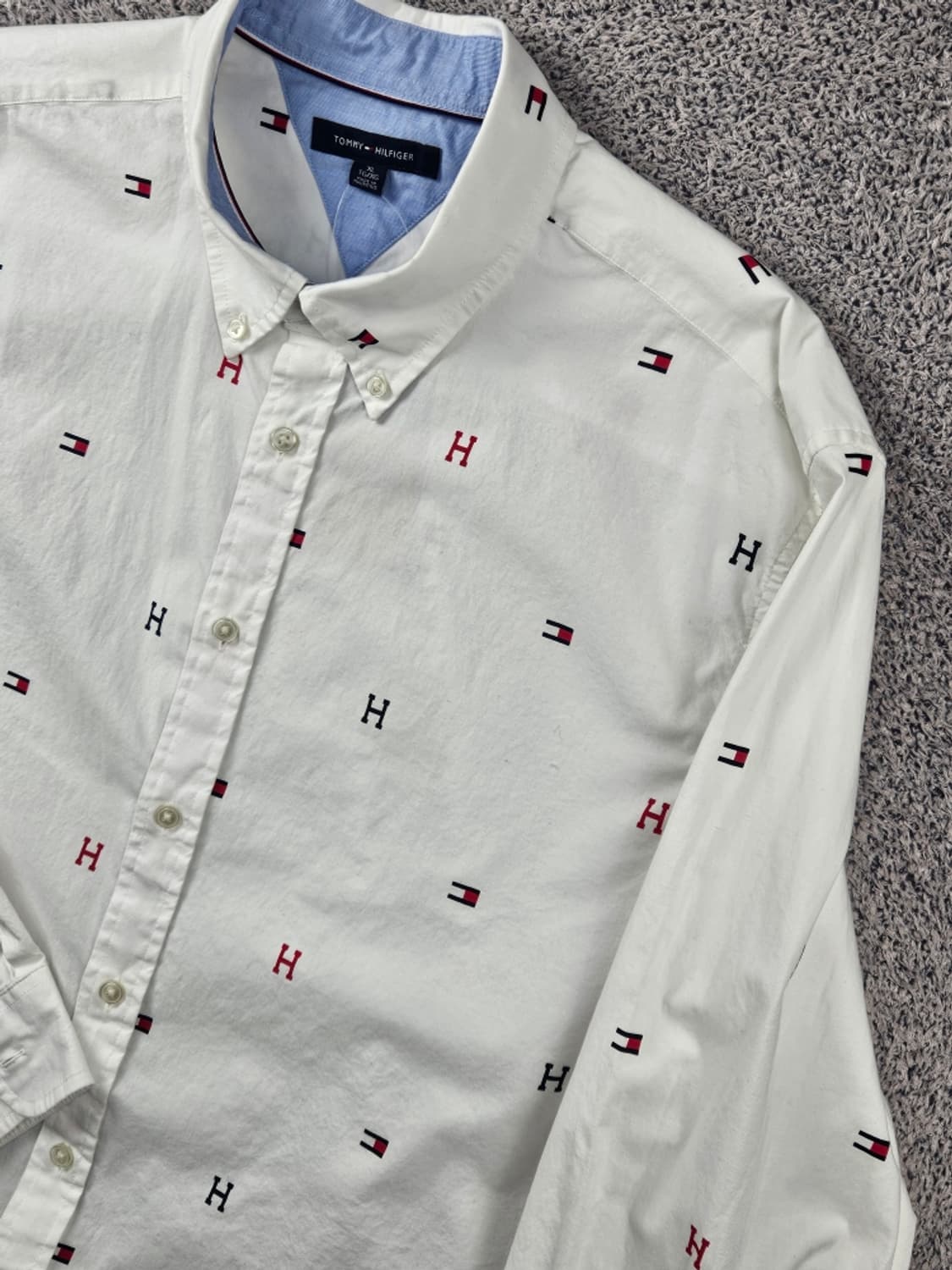 타미힐피거 스펠 로고 패턴 코튼 셔츠 ( XL ) / 11081 상품이미지7