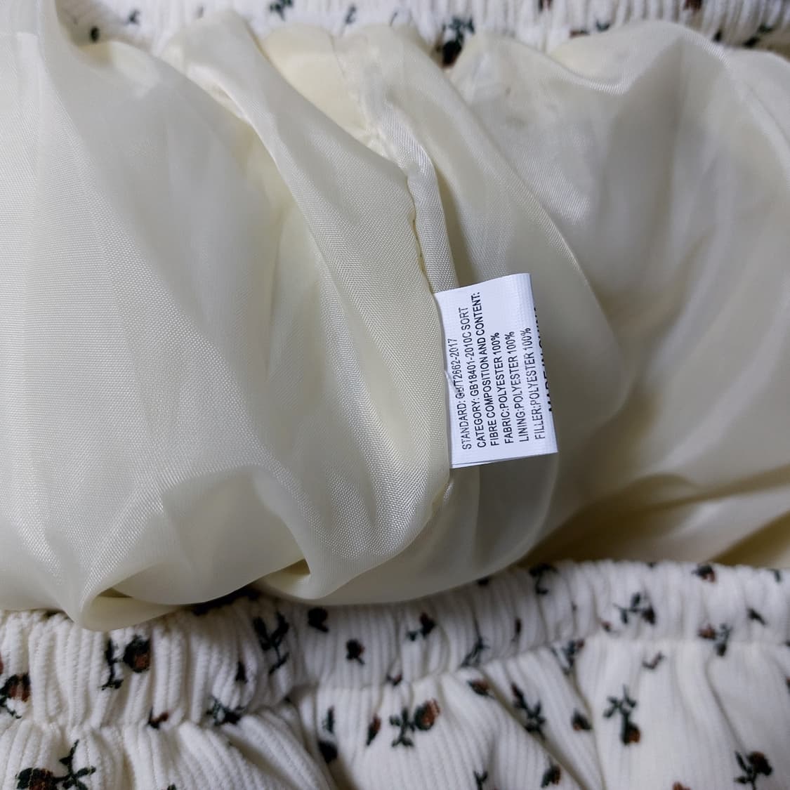 코듀로이 플라워 숏패딩 잔꽃 골덴 세미크롭 점퍼 상품이미지9