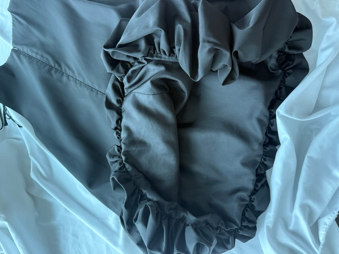 블랙 벌룬 나일론 미니 원피스 상품이미지5