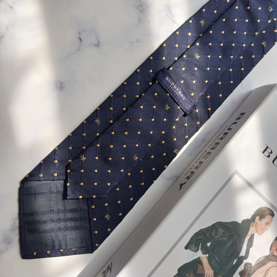 버버리 실크 도트 기마사 자수 넥타이 9.7cm A+등급 K2314 상품이미지6