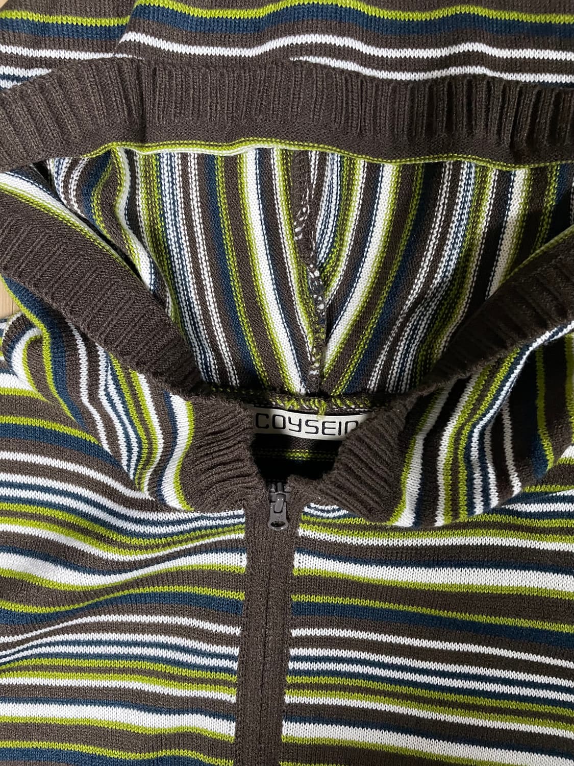 코이세이오 스트라이프 니트 후드집업 상품이미지6