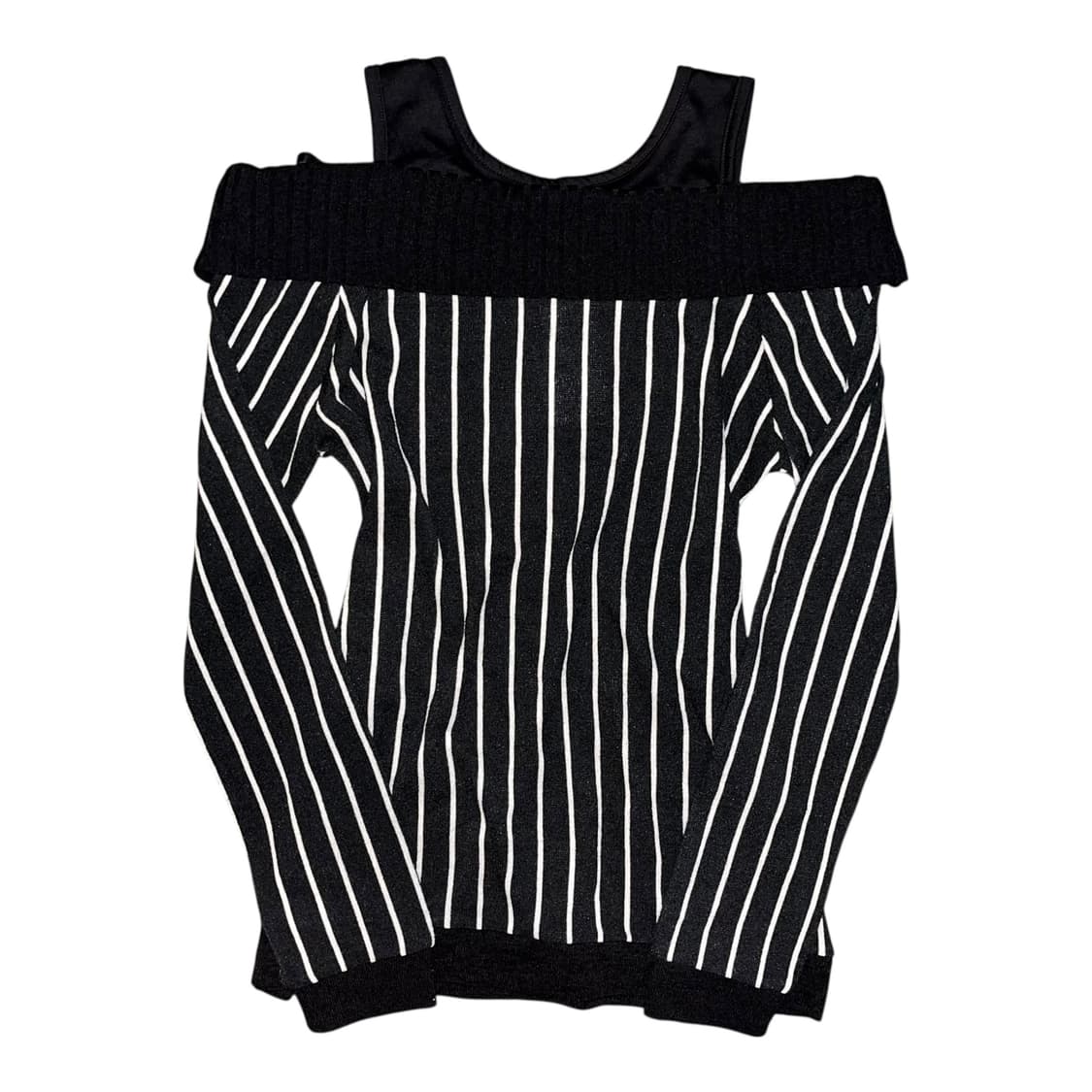 DIG DEEP 디그딥 오프숄더 스트라이프 긴팔 니트 원피스 갸루 상품이미지5