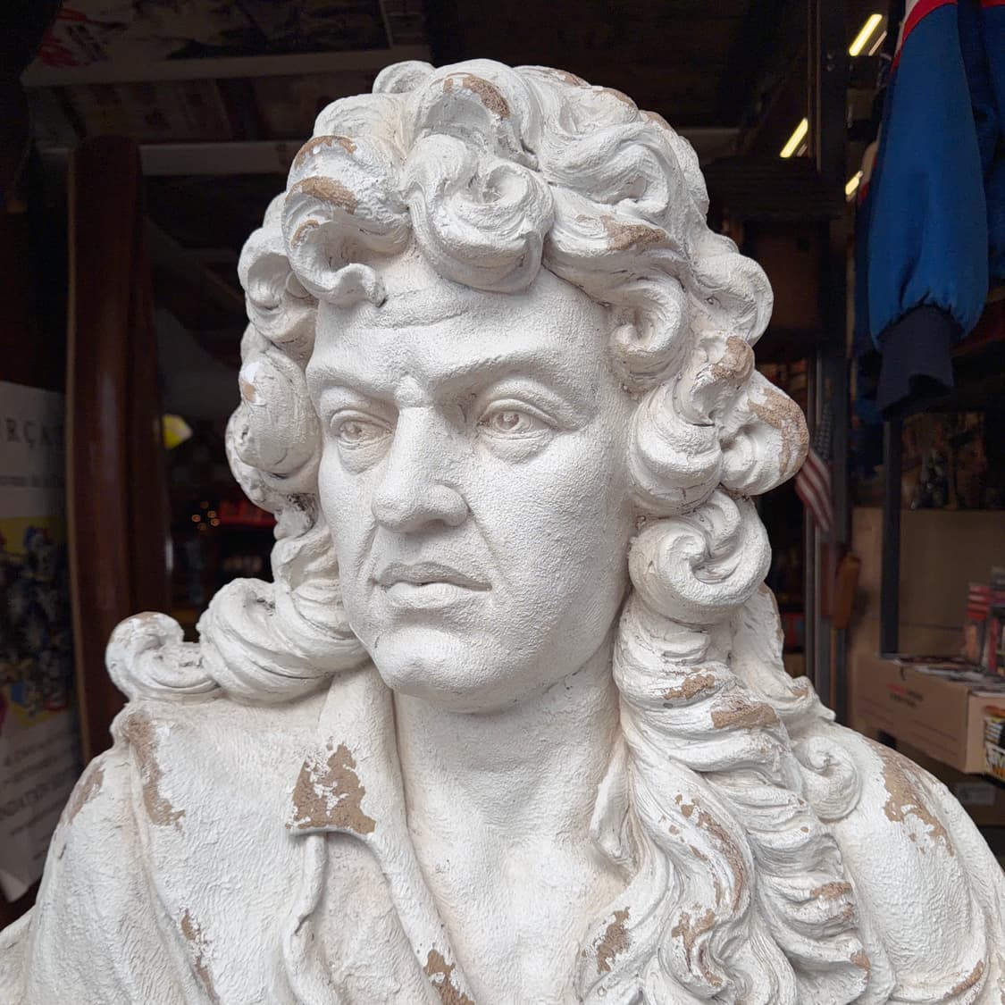 빈티지 소품 루이 14세 몰리에르 폴리스톤 흉상 상품이미지3