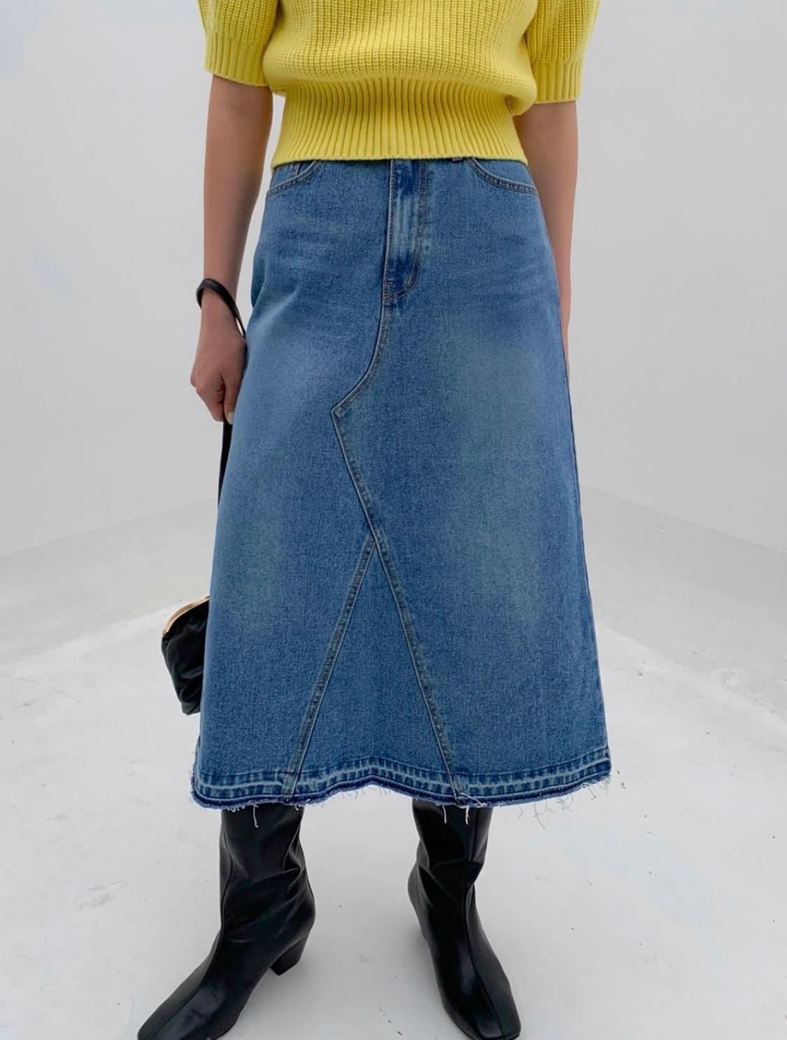 마르헨브리즈 빈티지 데미지 롱 데님스커트 / S 상품이미지4